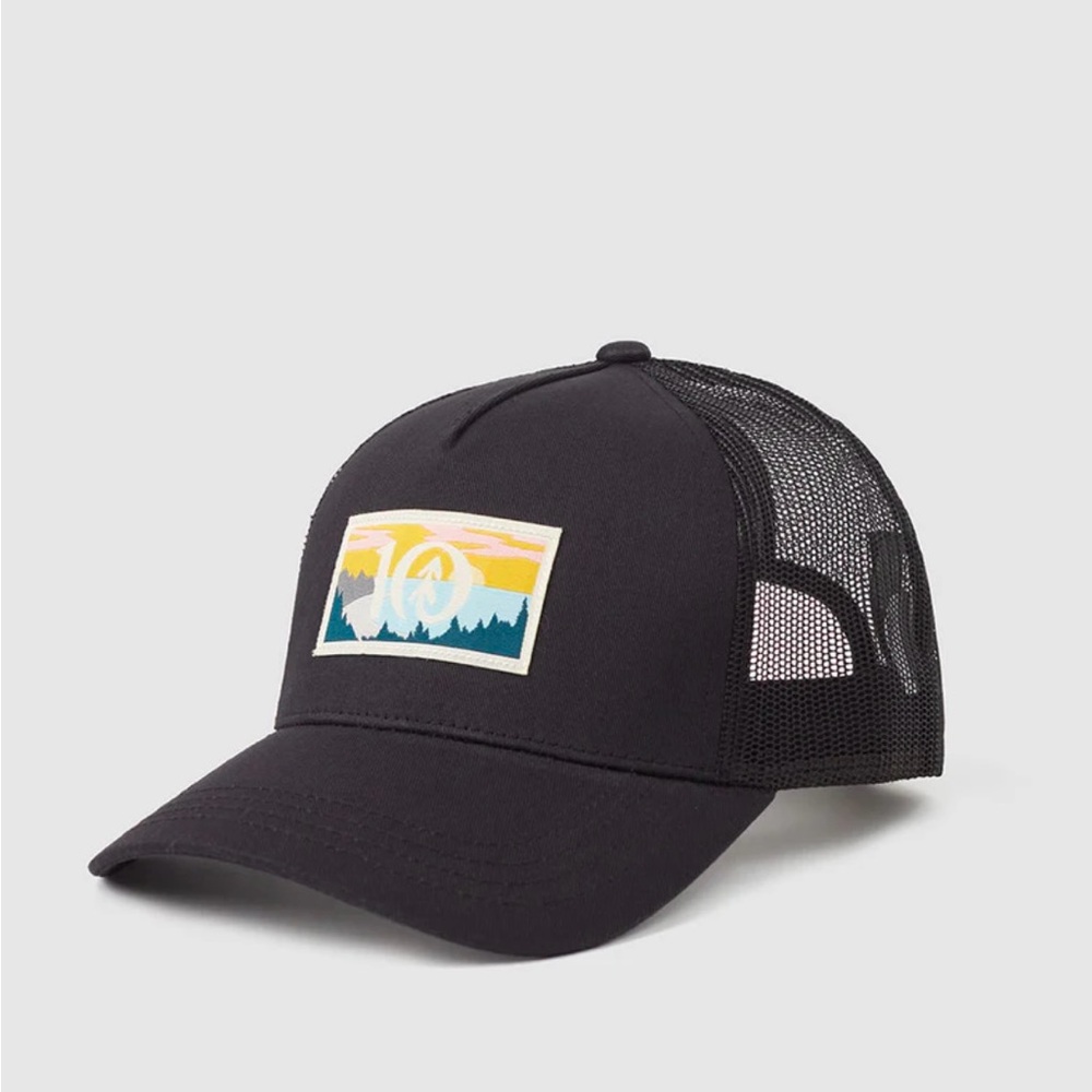 Black Trucker Hat with Graphic Patch